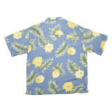 BAMBOO CLAY Mens Hawaiian Shirt Blue Floral 2XL