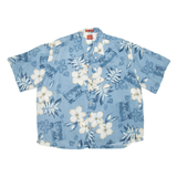 EZ'S Mens Hawaiian Shirt Blue Floral 2XL