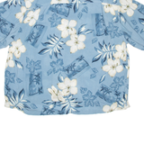 EZ'S Mens Hawaiian Shirt Blue Floral 2XL