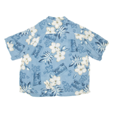 EZ'S Mens Hawaiian Shirt Blue Floral 2XL