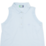 PIQUET Womens Polo Shirt Blue Sleeveless S