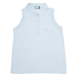 PIQUET Womens Polo Shirt Blue Sleeveless S