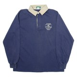 OUTER BANKS Mens Polo Shirt Blue Long Sleeve L