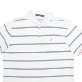 NAUTICA Mens Polo Shirt White Striped XL