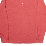 RED KAP Mens Polo Shirt Red Long Sleeve L
