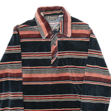 CHEMISE ET CIE Mens Polo Shirt Black Suede Striped Long Sleeve S