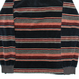 CHEMISE ET CIE Mens Polo Shirt Black Suede Striped Long Sleeve S