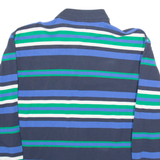 TOMMY HILFIGER Mens Polo Shirt Blue Striped Long Sleeve L