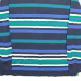 TOMMY HILFIGER Mens Polo Shirt Blue Striped Long Sleeve L