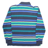 TOMMY HILFIGER Mens Polo Shirt Blue Striped Long Sleeve L