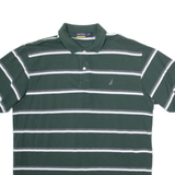 NAUTICA Mens Polo Shirt Green Striped XL