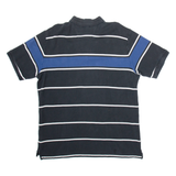 NAUTICA Mens Polo Shirt Black Striped L