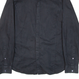TED BAKER Mens Plain Shirt Black Long Sleeve S
