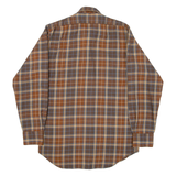 PALERMO Mens Shirt Brown Check Long Sleeve S