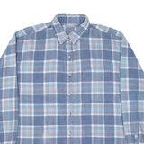 GREEN VILLAGE Mens Shirt Blue Check Long Sleeve S
