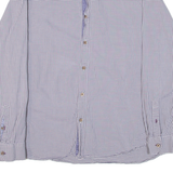 TED BAKER Mens Shirt Blue Gingham Long Sleeve S
