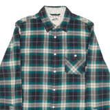 VANS Mens Shirt Green Check Long Sleeve S