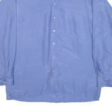 LES CHEMISES Mens Plain Shirt Blue Long Sleeve M