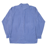 LES CHEMISES Mens Plain Shirt Blue Long Sleeve M
