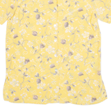 CARAT Womens Shirt Yellow Floral UK 14