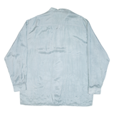 Mens Plain Shirt Blue Long Sleeve XL
