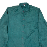 PARK LANE Womens Shirt Green Paisley Long Sleeve M