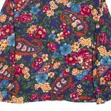 DONNKENNY Womens Shirt Blue Floral Long Sleeve S