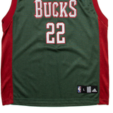 ADIDAS Milwaukee Bucks Boys Jersey Green Sleeveless USA V-Neck L