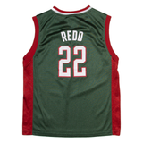 ADIDAS Milwaukee Bucks Boys Jersey Green Sleeveless USA V-Neck L