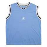 STARTER Mens Jersey Blue Sleeveless USA V-Neck L