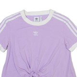 ADIDAS ORIGINALS Cropped Womens T-Shirt Purple UK 6
