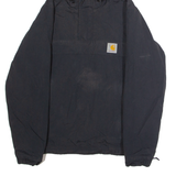 CARHARTT WIP Nimbus Mens Pullover Jacket Blue Nylon Hooded XS