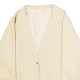 Womens Blazer Jacket Beige Linen 90s UK 12
