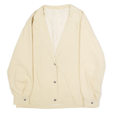 Womens Blazer Jacket Beige Linen 90s UK 12