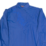 S&W PARIS MILANO China Womens Plain Shirt Blue Floral Long Sleeve L