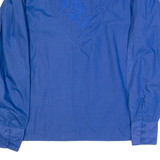 S&W PARIS MILANO China Womens Plain Shirt Blue Floral Long Sleeve L