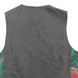 Womens Blazer Waistcoat Black 90s Floral UK 10