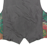 Womens Blazer Waistcoat Black 90s Floral UK 10