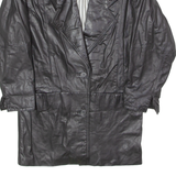 Womens Trench Coat Black Leather 90s UK 10