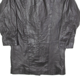 Womens Trench Coat Black Leather 90s UK 10