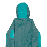 KANGAROOS Womens Rain Jacket Green Hooded Colourblock UK 8