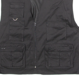 BEST FASHION Utility Mens Gilet Black Twill 90s 2XL