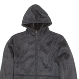 THE GREAT COAT COMPANY Womens Jacket Black Faux Suede 90s Hooded UK 18