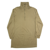 TEXTILES VERTRAUEN Mens T-Shirt Green Long Sleeve 1/2 Zip M