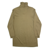 TEXTILES VERTRAUEN Mens T-Shirt Green Long Sleeve 1/2 Zip M