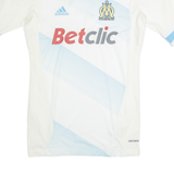 ADIDAS Marseille Mens Football Shirt Jersey White USA V-Neck Nylon L