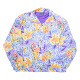 KIM ROGERS SPORTSLINE Womens Track Jacket Blue Silk Floral XL