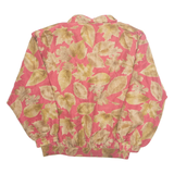 FUDA INTERNATIONAL Womens Track Jacket Red Silk Floral L