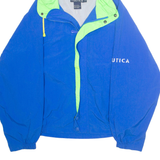 NAUTICA Mesh Lined Mens Rain Jacket Blue Nylon Hooded S