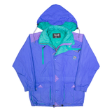 MAKER Mens Ski Jacket Blue 90s Hooded M